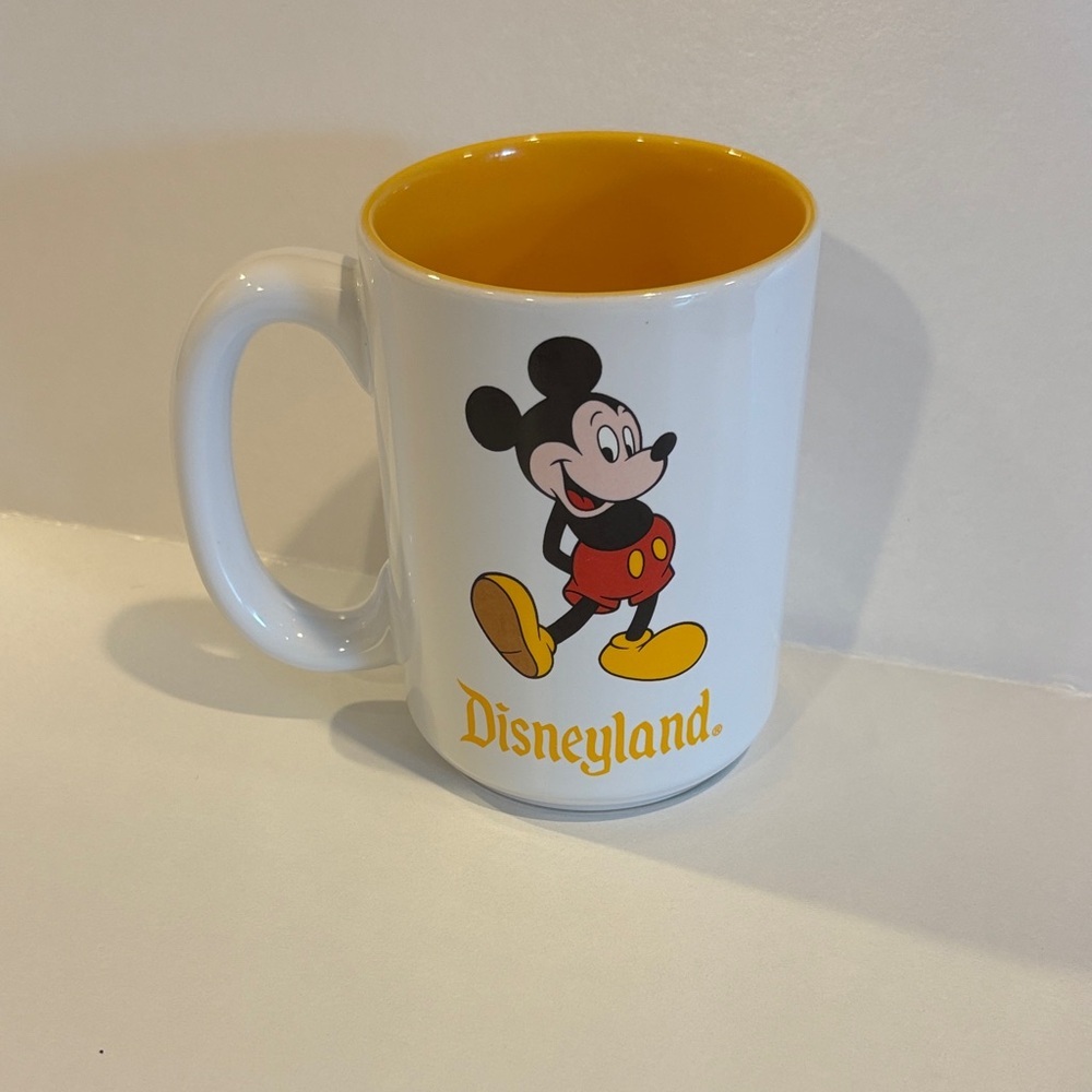Disney White Mug with Yellow Interior and Mickey Mouse Design
